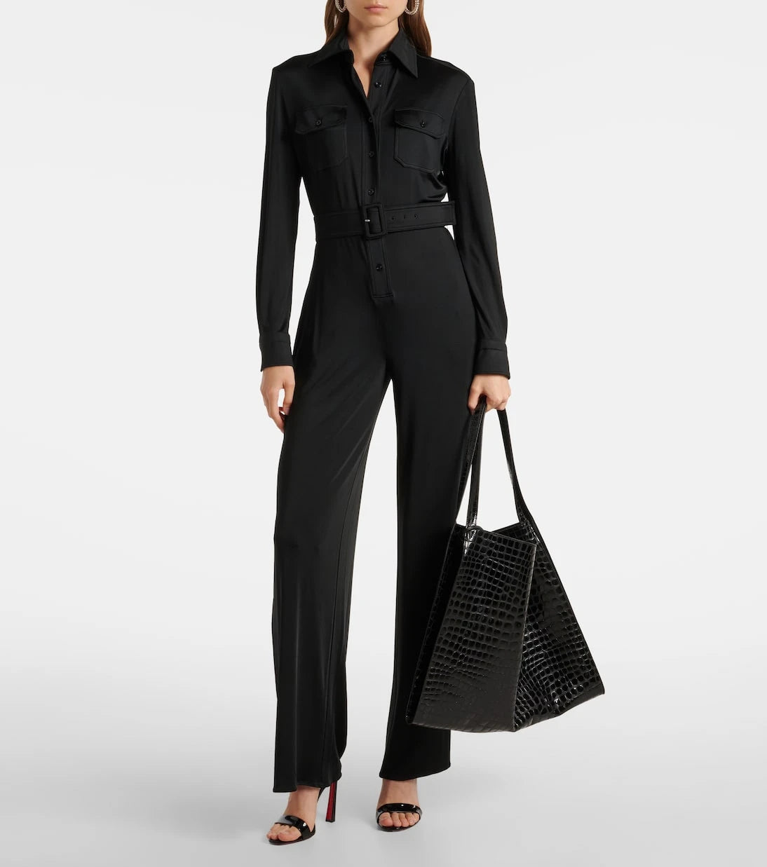 Christian Louboutin - Le 54 croc-effect leather shoulder bag