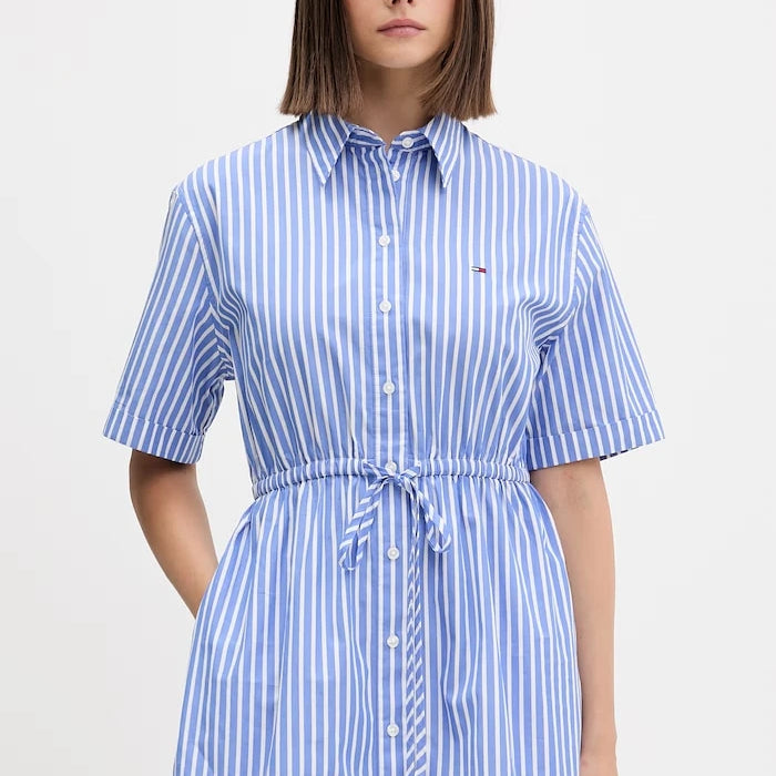 Tommy Jeans pamuk gömlek elbise