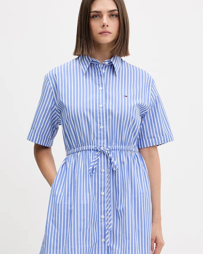 Tommy Jeans pamuk gömlek elbise