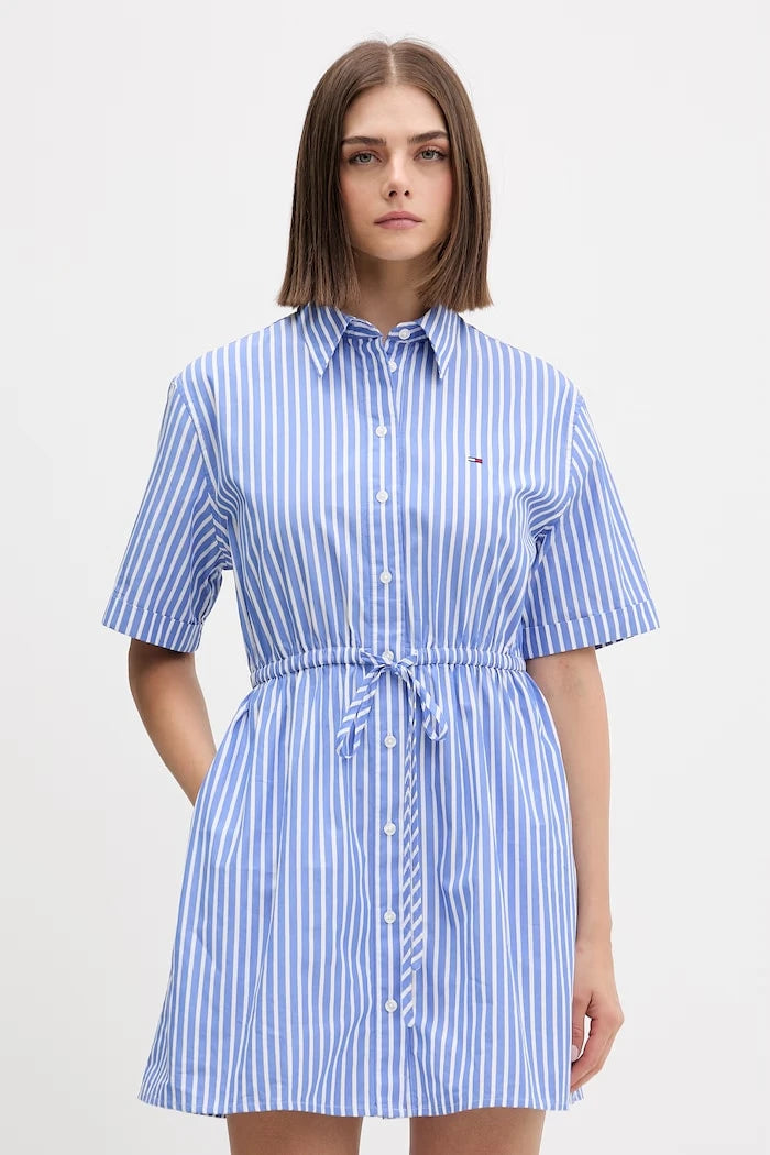 Tommy Jeans pamuk gömlek elbise