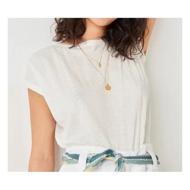 Sessùn - Sixto Jacquard T-shirt  | Ecru