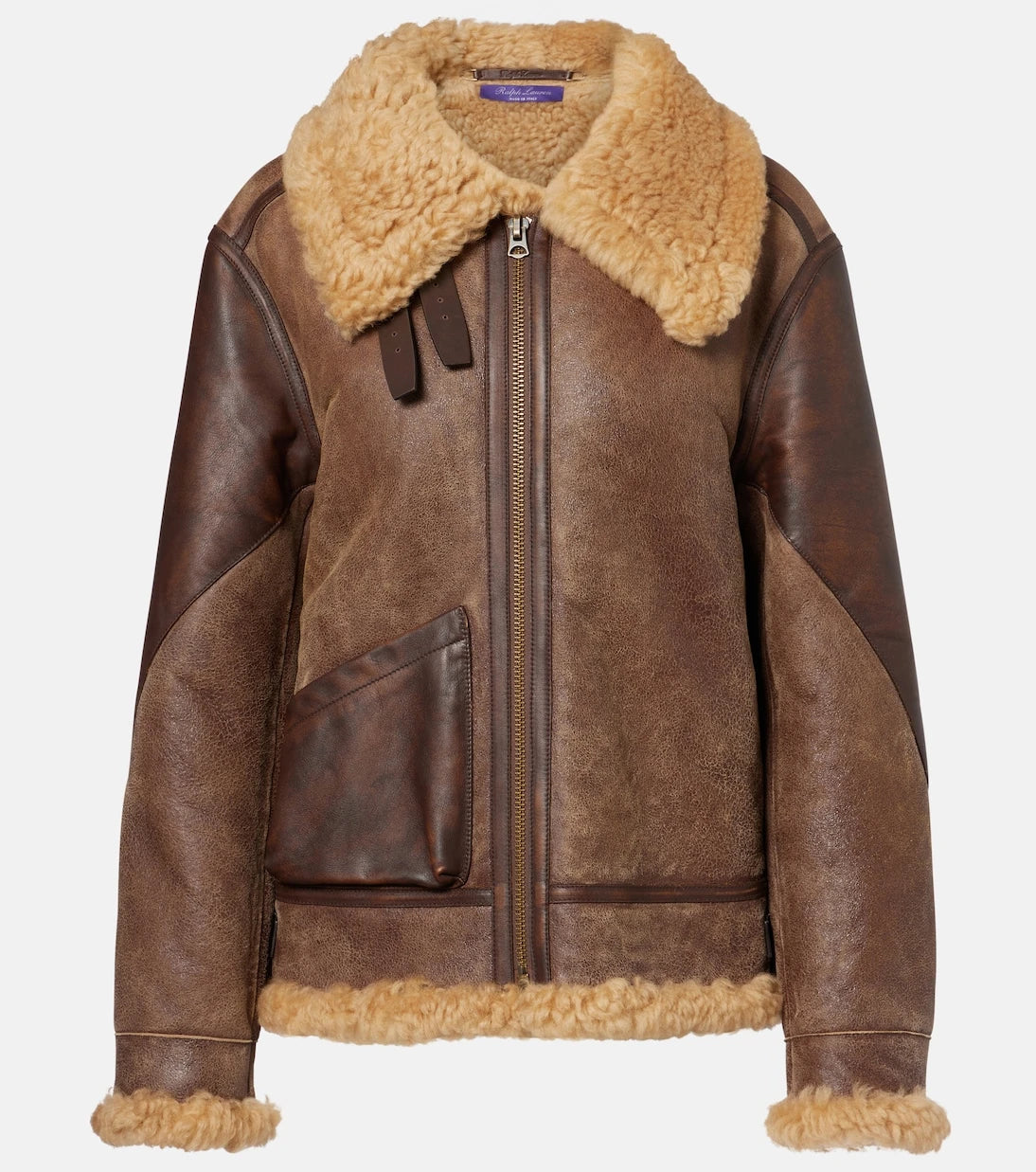 Ralph Lauren Collection - Shearling-trimmed leather jacket