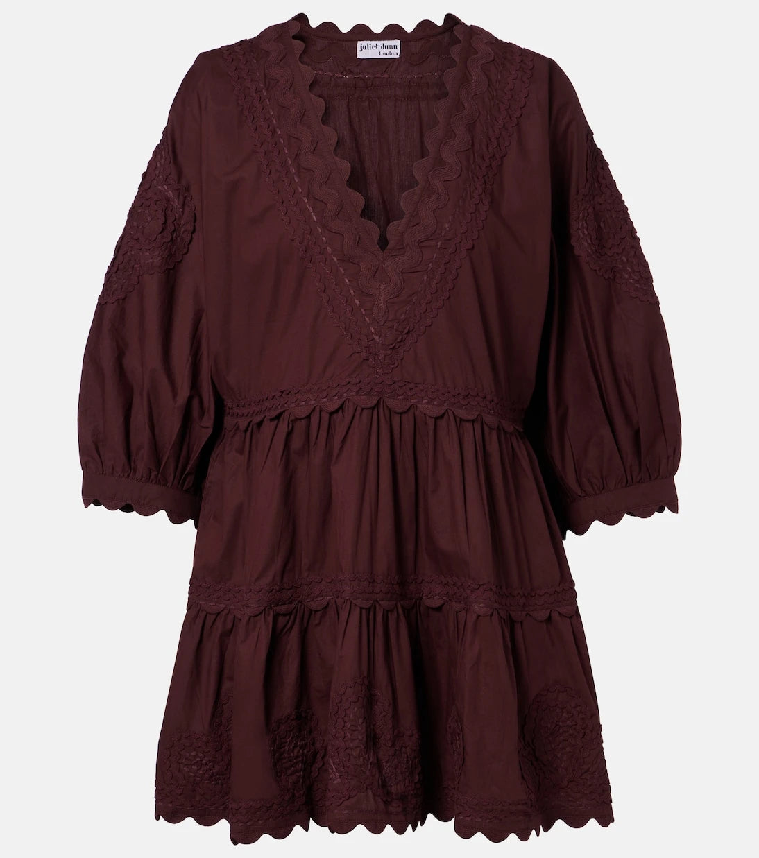 Juliet Dunn - Scalloped cotton poplin minidress