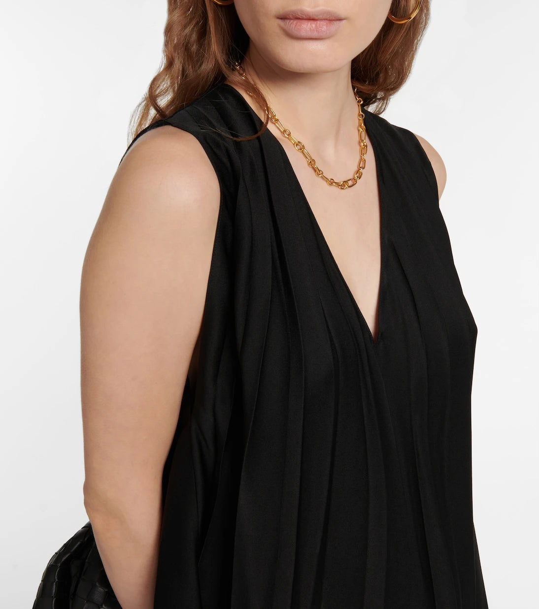 Joseph - Pleated asymmetric satin top