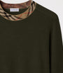 Burberry Grey Wool Check-Trim Sweater