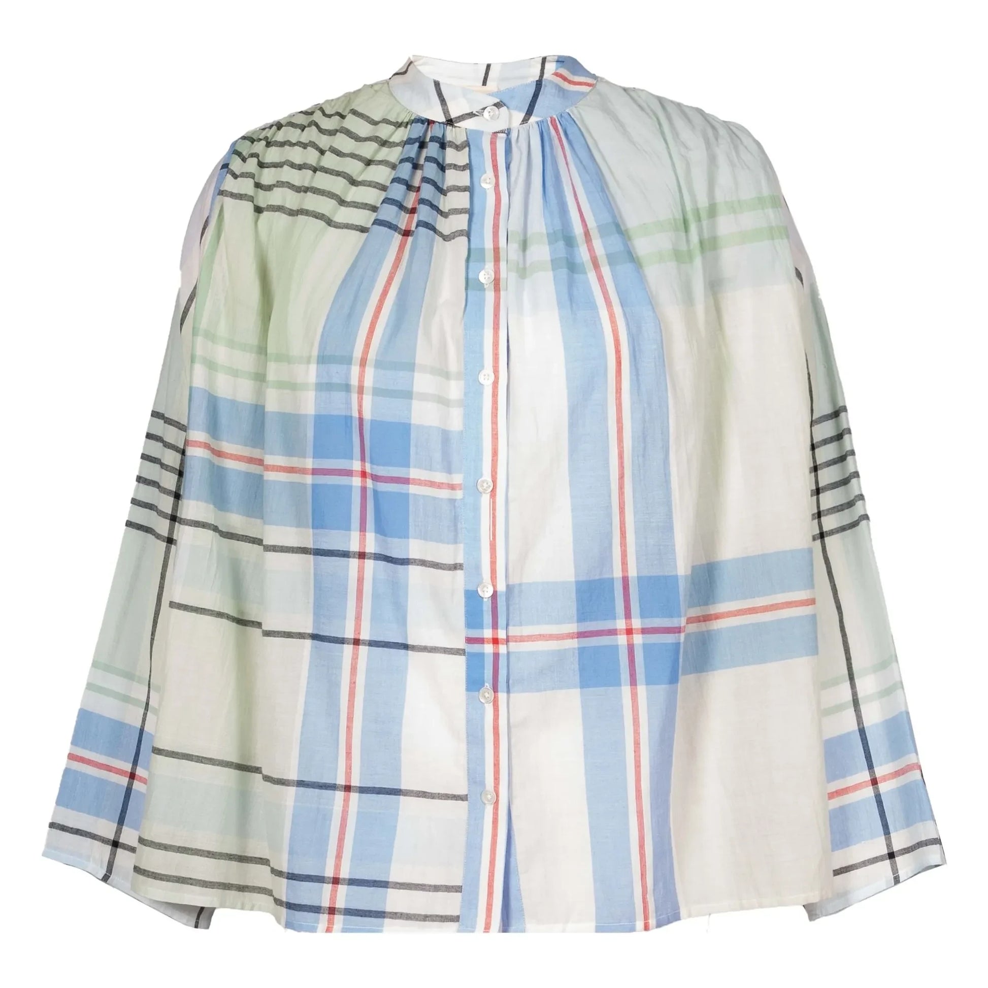 Virginie de Vinster - Hokkaido plaid blouse | Blue