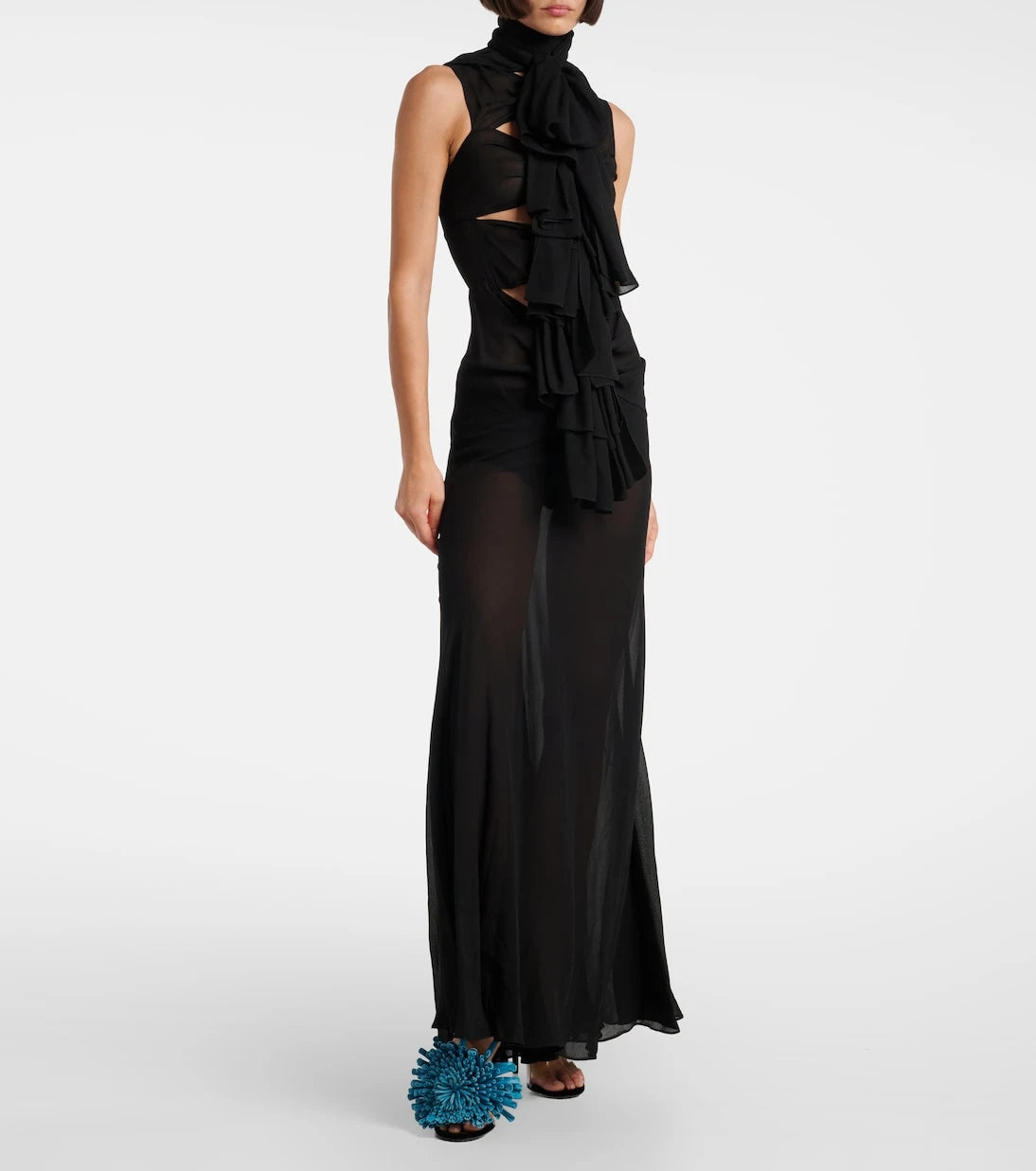 Alaïa - 90 floral-appliqué leather and PU mules