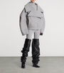 Balmain Grey Wool-Cashmere Oversized Pea Coat