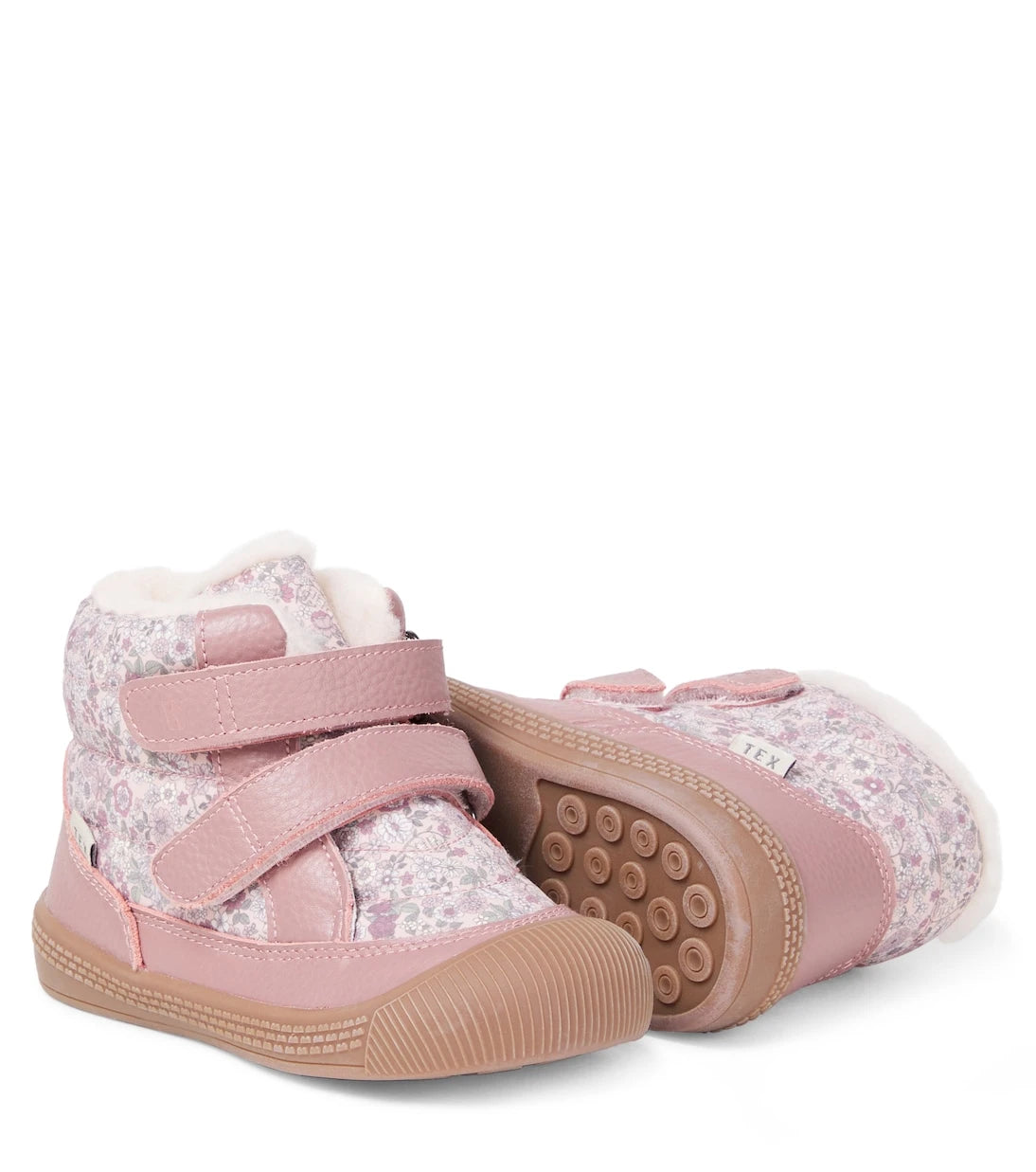 Wheat - Tex floral leather-trimmed boots