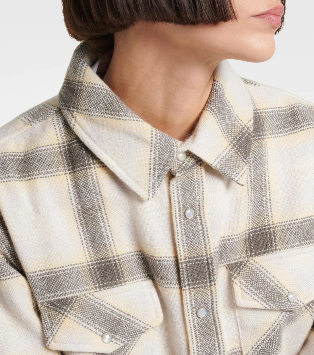 God's True Cashmere - Moon plaid cashmere shirt