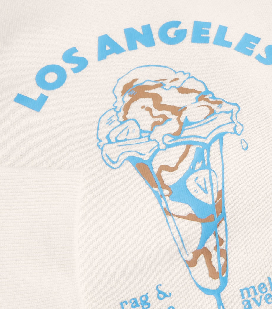 Rag & Bone White Cotton-Blend Printed Sweatshirt