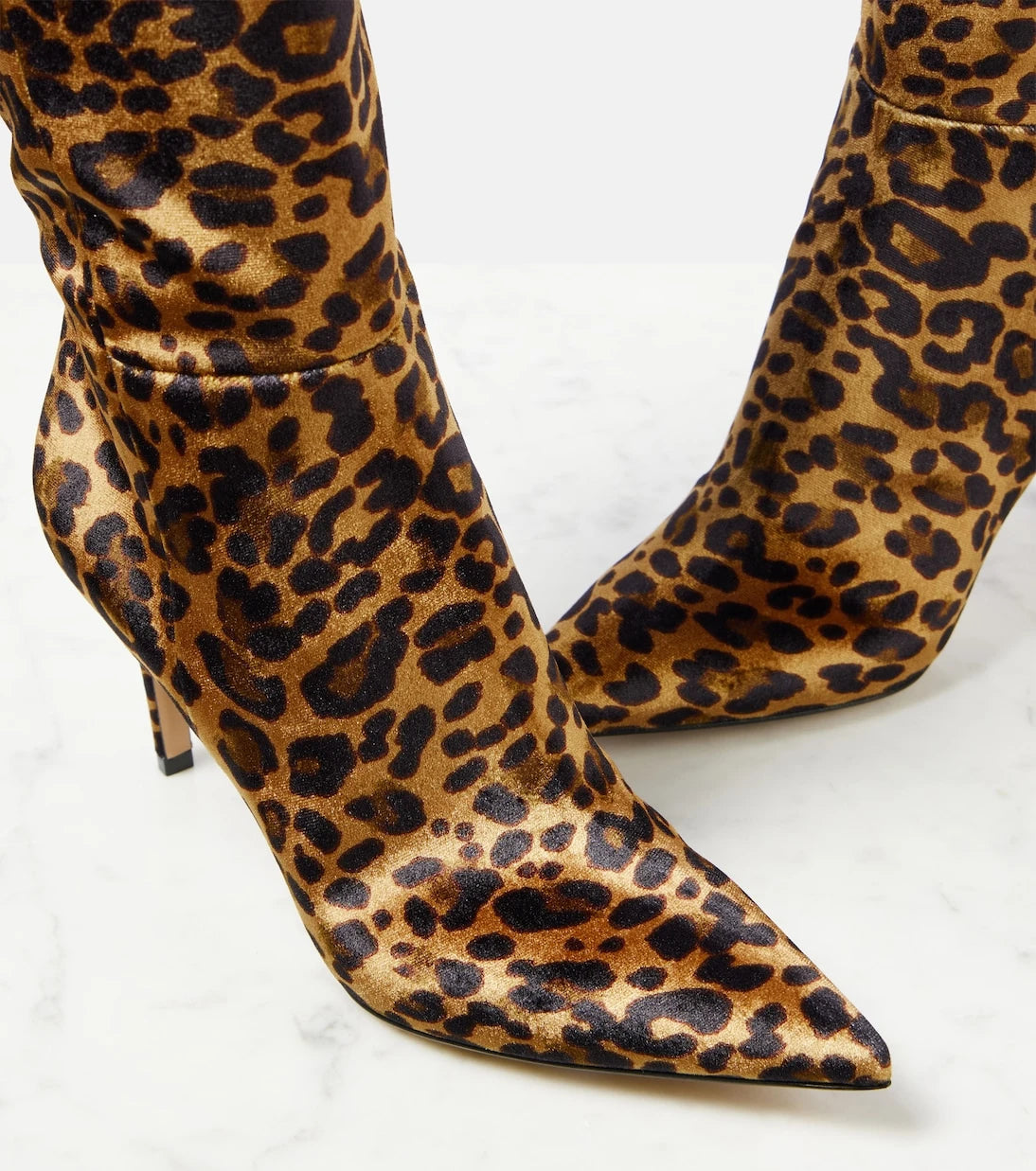 Gianvito Rossi - 85 leopard-print velvet knee-high boots