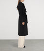 Burberry Black Cashmere Long Kensington Heritage Trench Coat