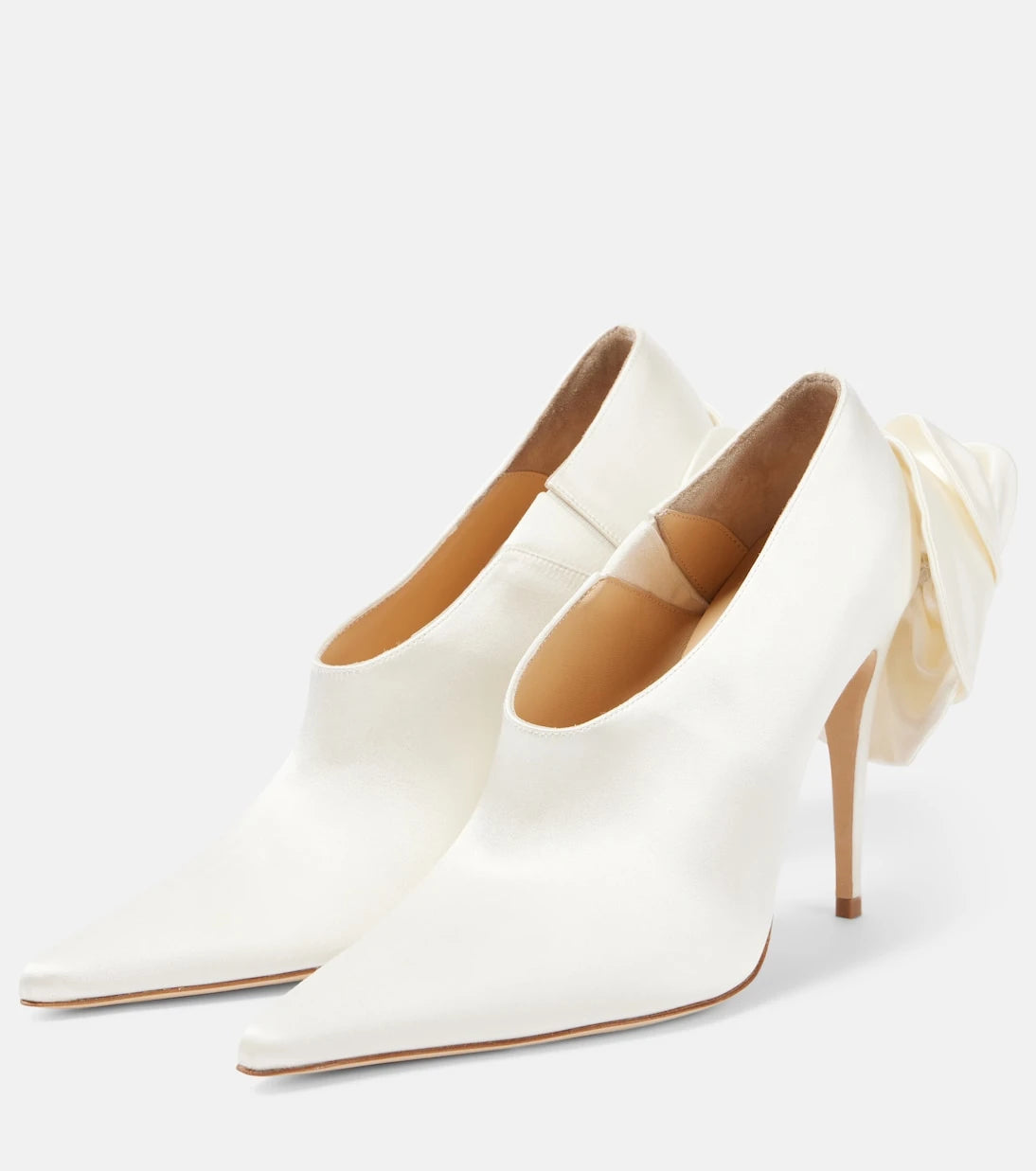 Magda Butrym - Floral-appliqué satin pumps
