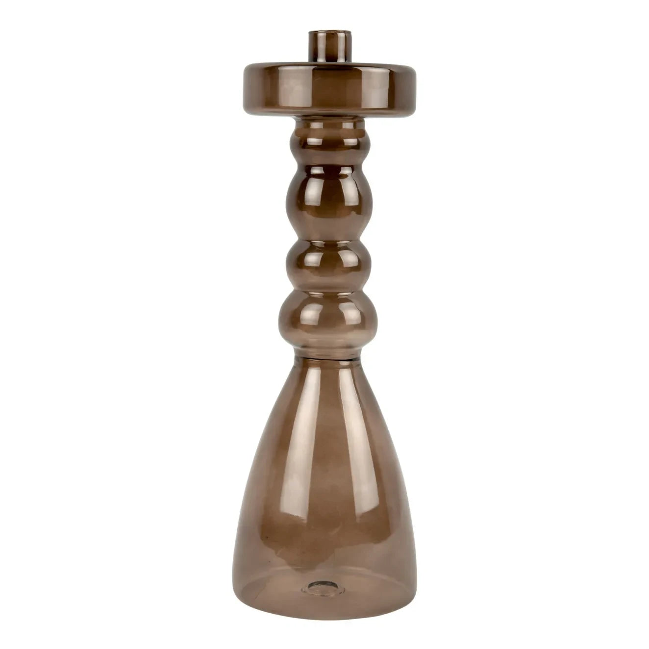 Present Time - Pawn Glass Candle Holder | Brown