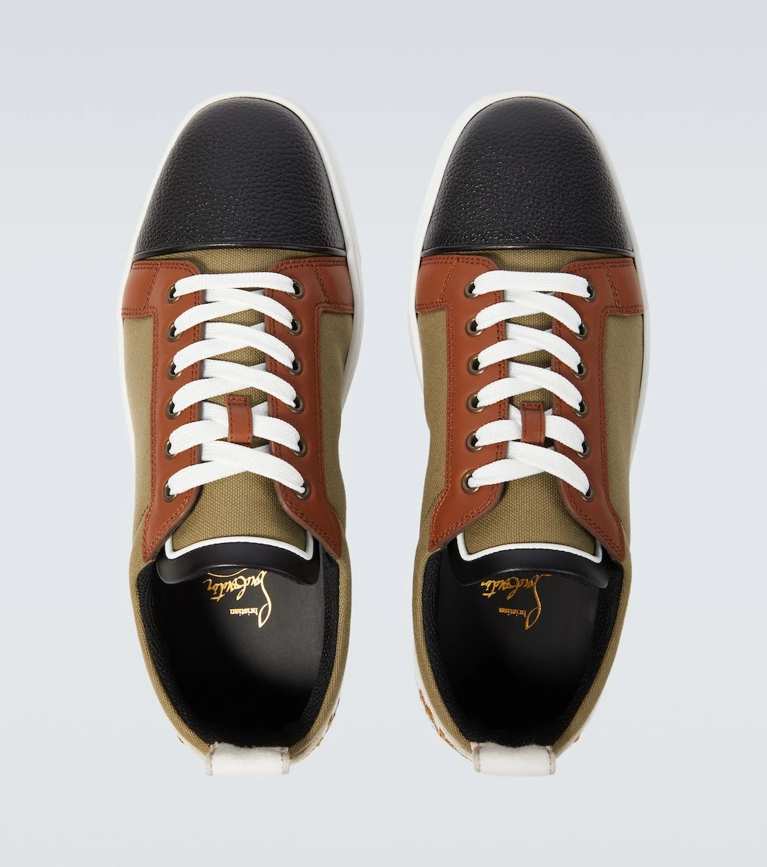 Christian Louboutin - Fun Louis Junior leather and canvas sneakers