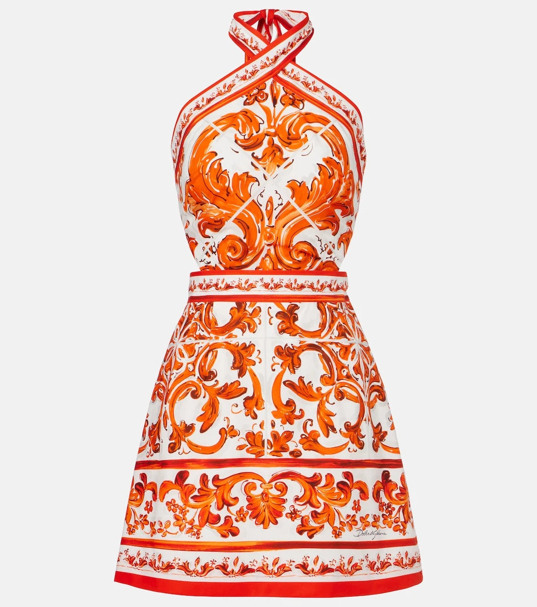 Dolce&Gabbana - Majolica cotton poplin minidress