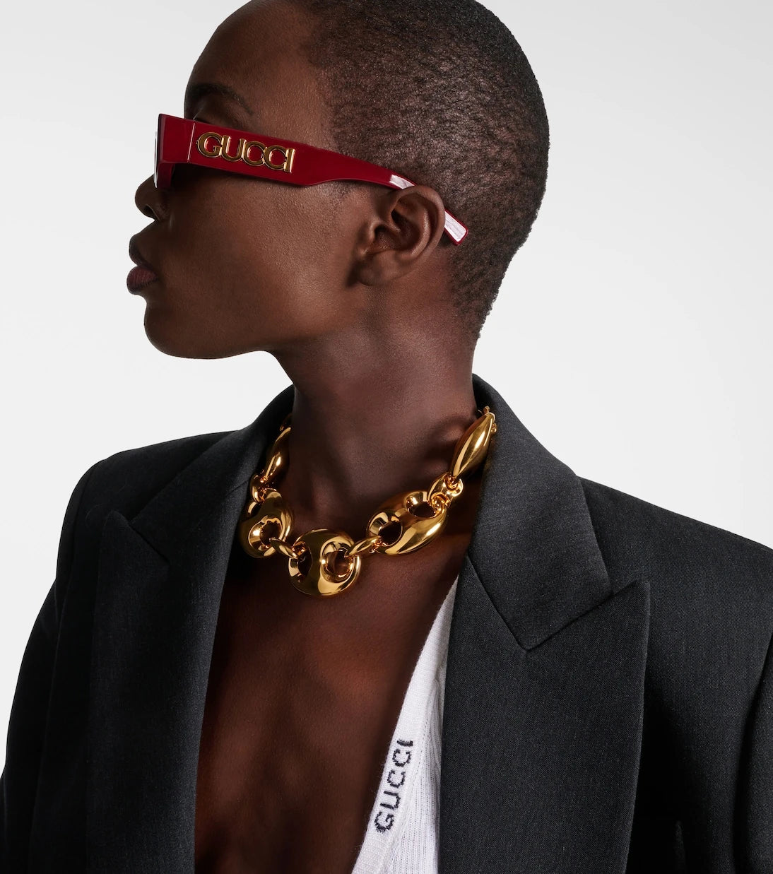 Gucci - نظارة شمسية مستطيلة بشعار