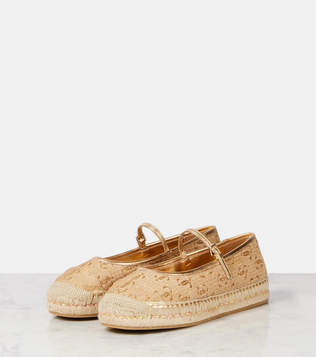 Jimmy Choo - حذاء أسيل إسبادريل بحواف جلدية