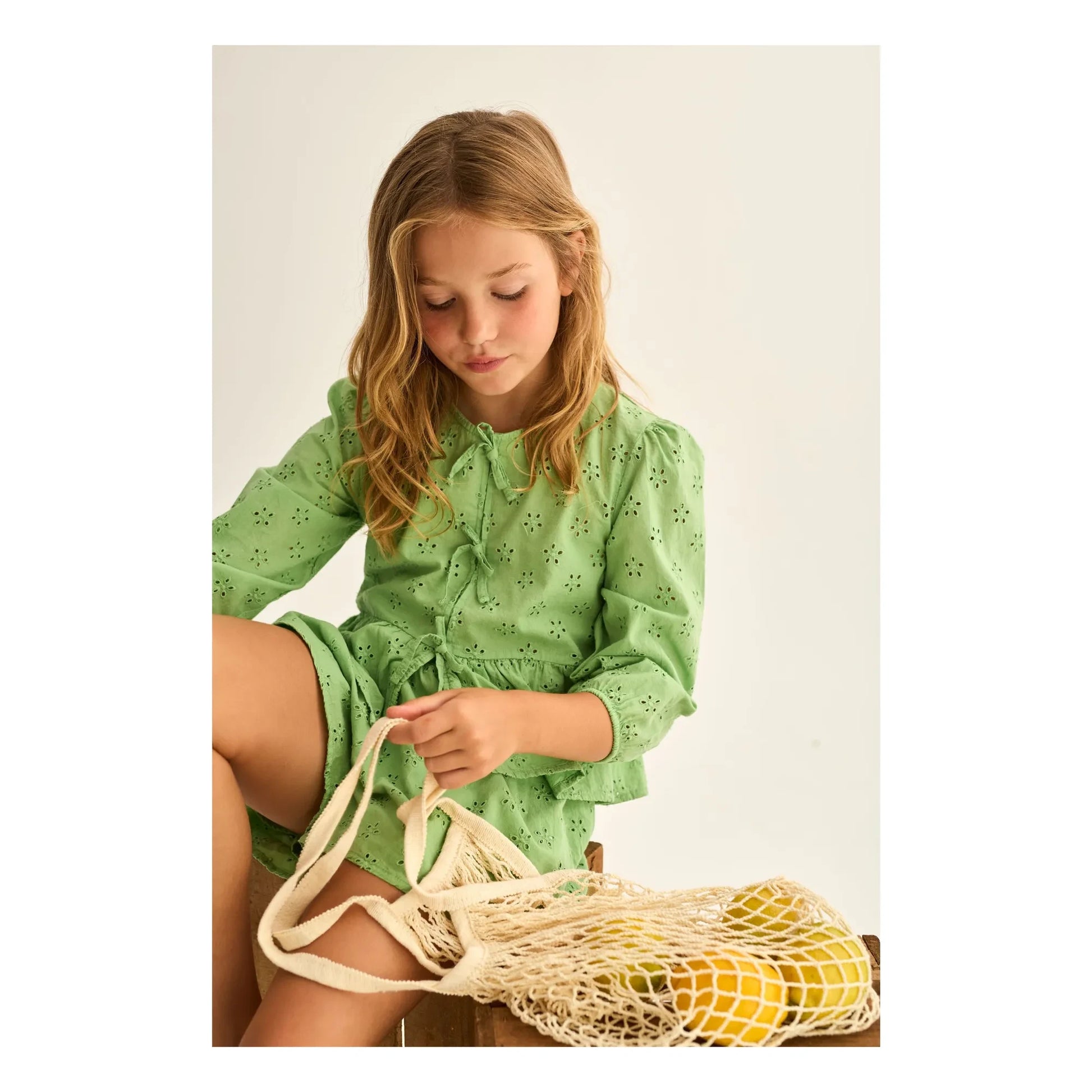 Cozmo - Alma Embroidered Blouse | Meadow Green