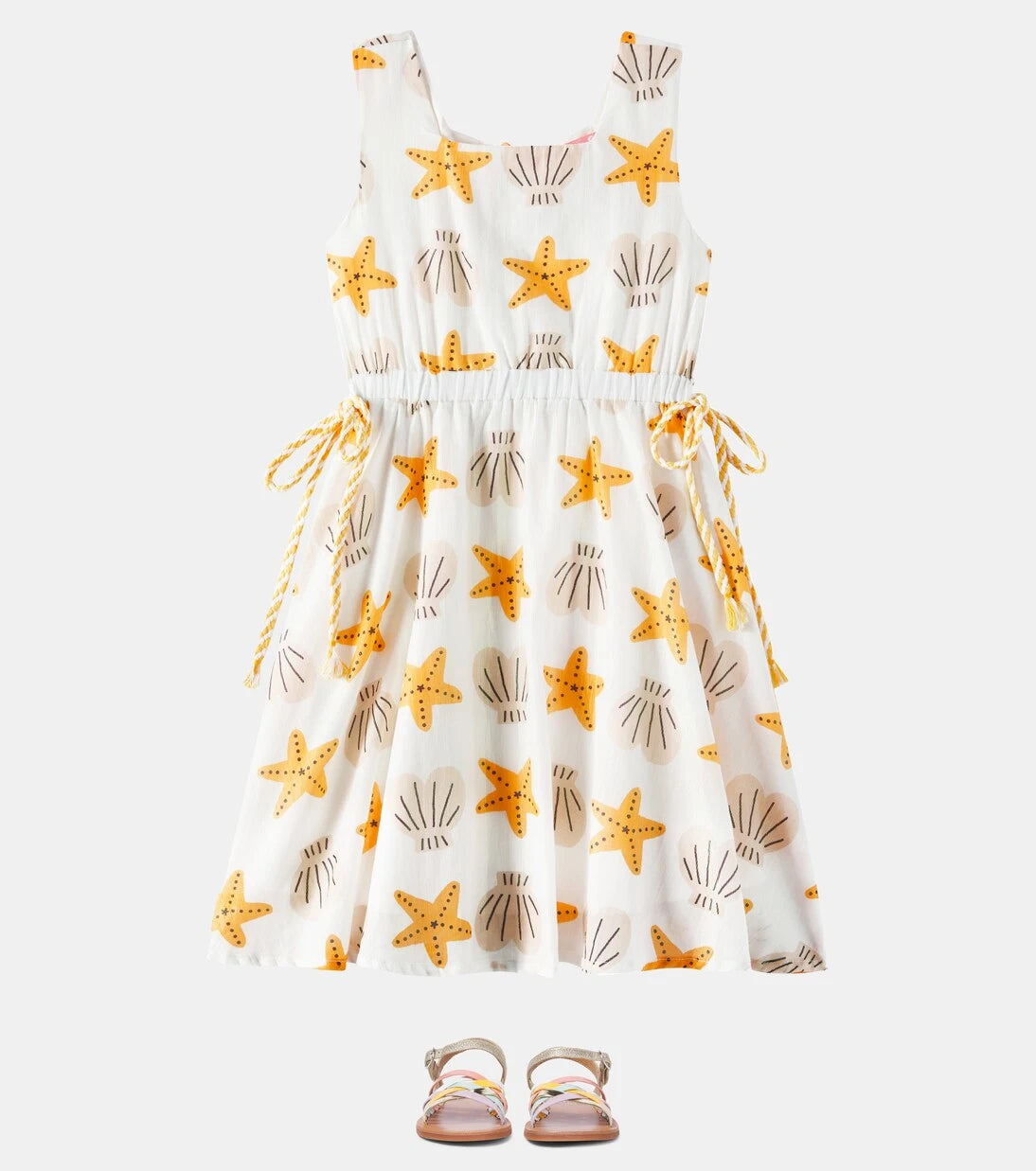 Fábula - Starfish printed cotton-blend dress