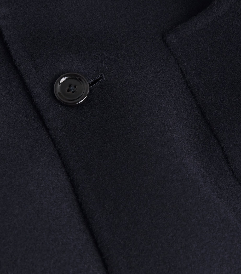 Navy Virgin Wool Overshirt