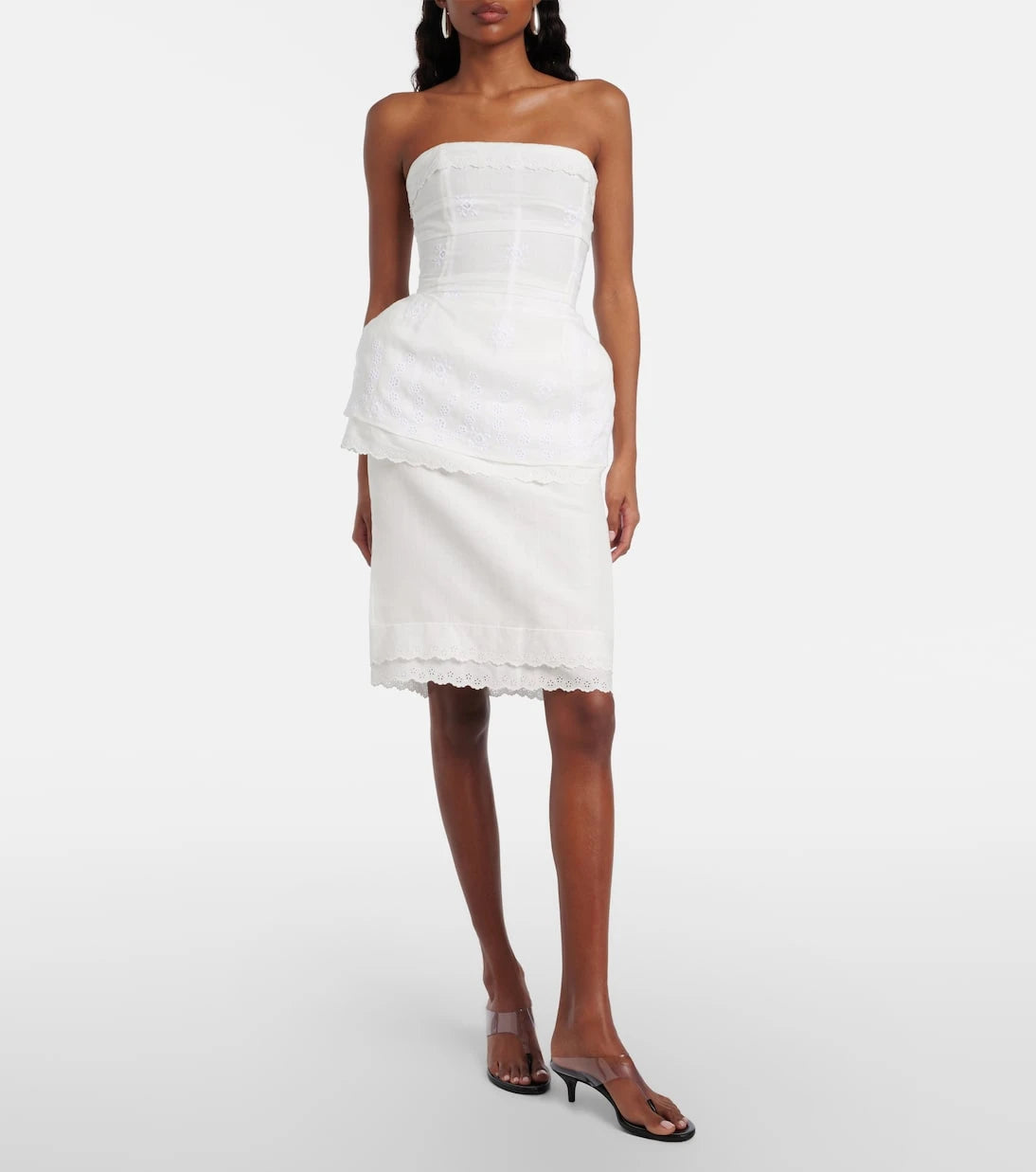 Magda Butrym - Scalloped cotton-blend bandeau top