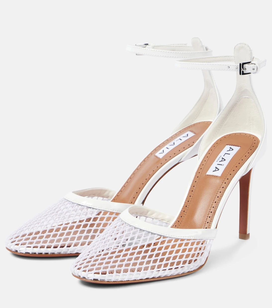 Alaïa - Leather-trimmed mesh pumps