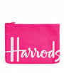 Harrods Pink Large Cotton Logo Pouch