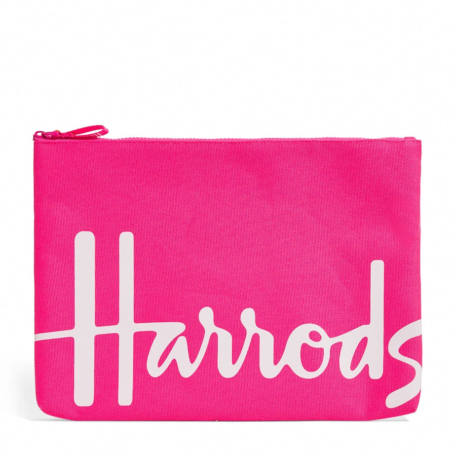 Pink Large Cotton Logo Pouch