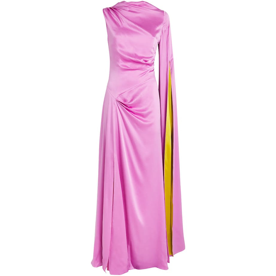 Silk Oma Maxi Dress LILAS/ZINNIA