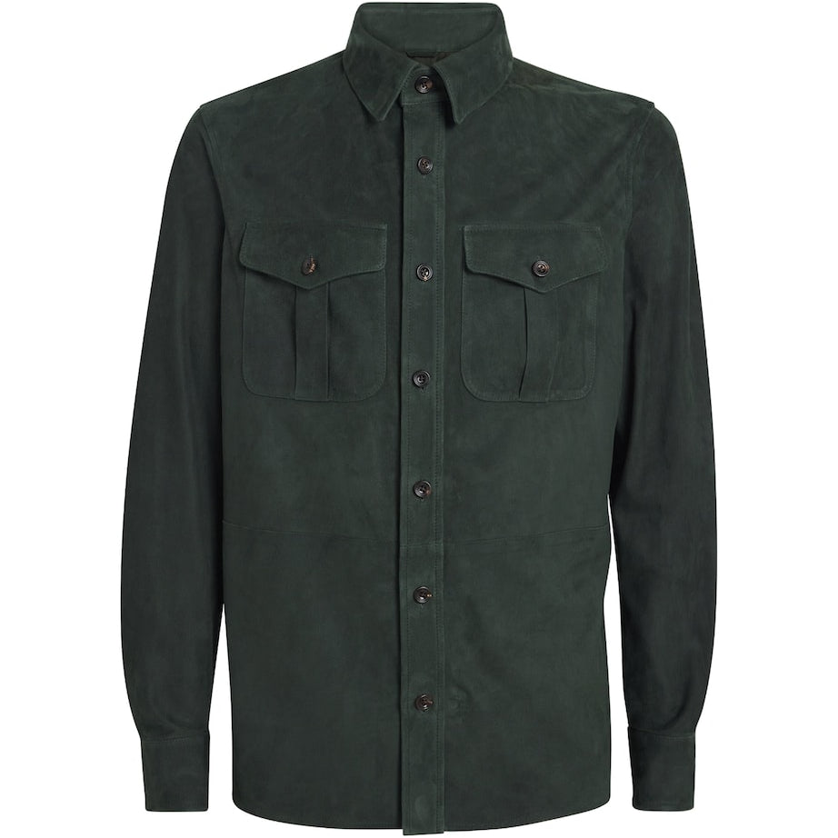 Suede Barron Overshirt EQUINE GREEN