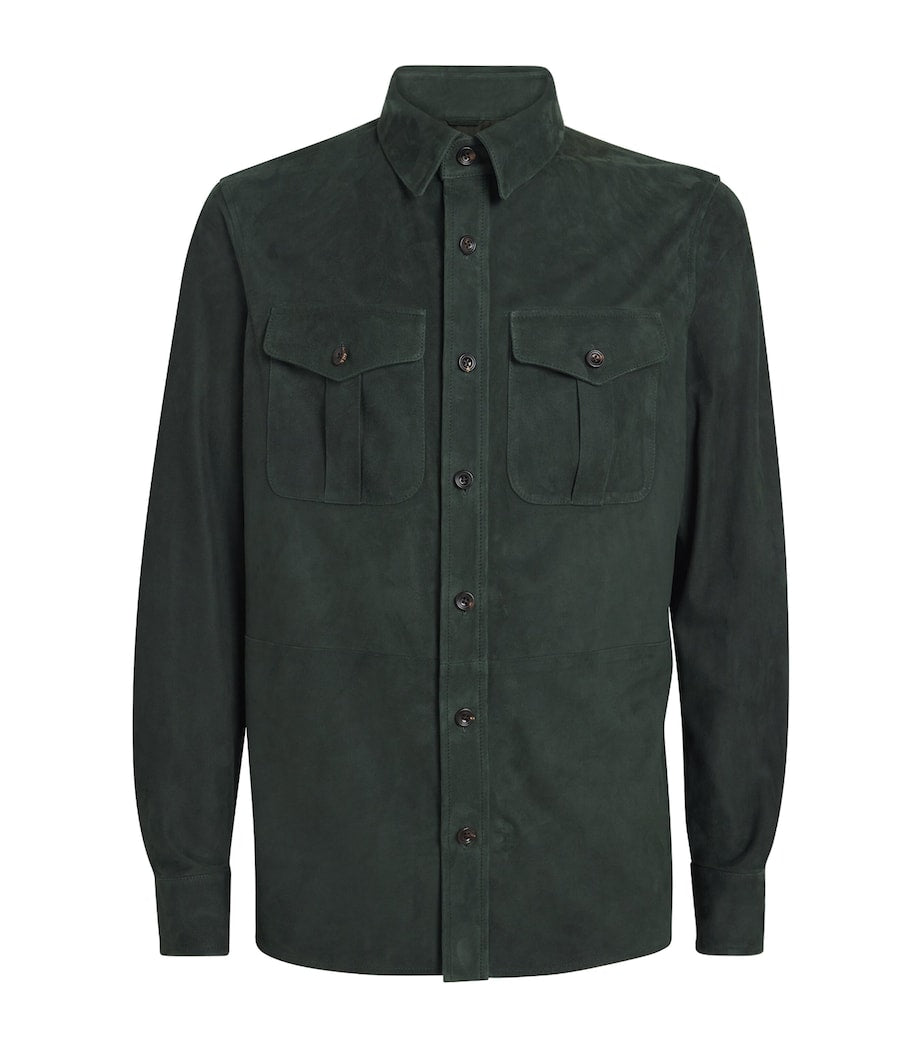 Suede Barron Overshirt EQUINE GREEN
