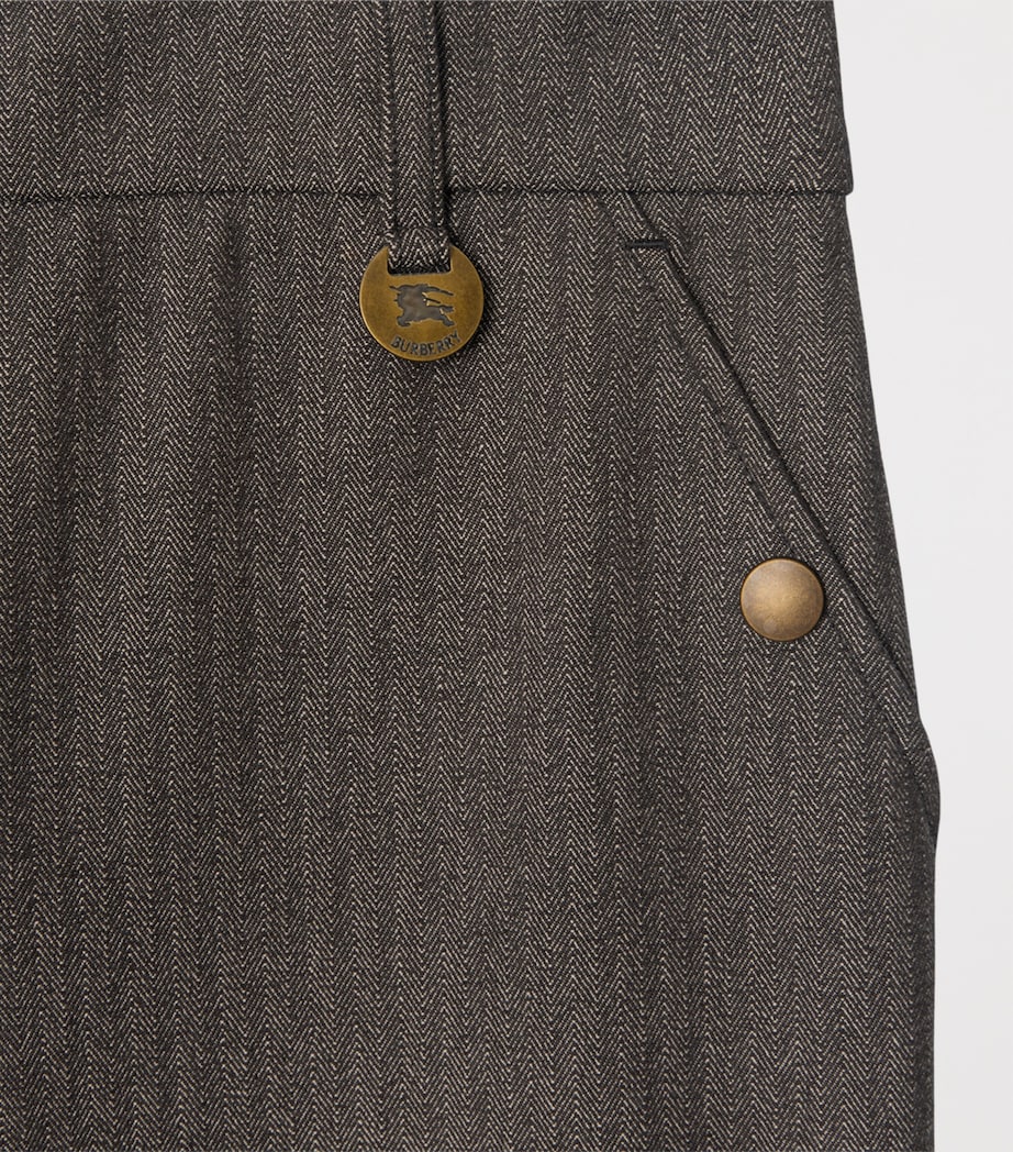 Burberry Brown Stretch Cotton Herringbone Jodhpurs