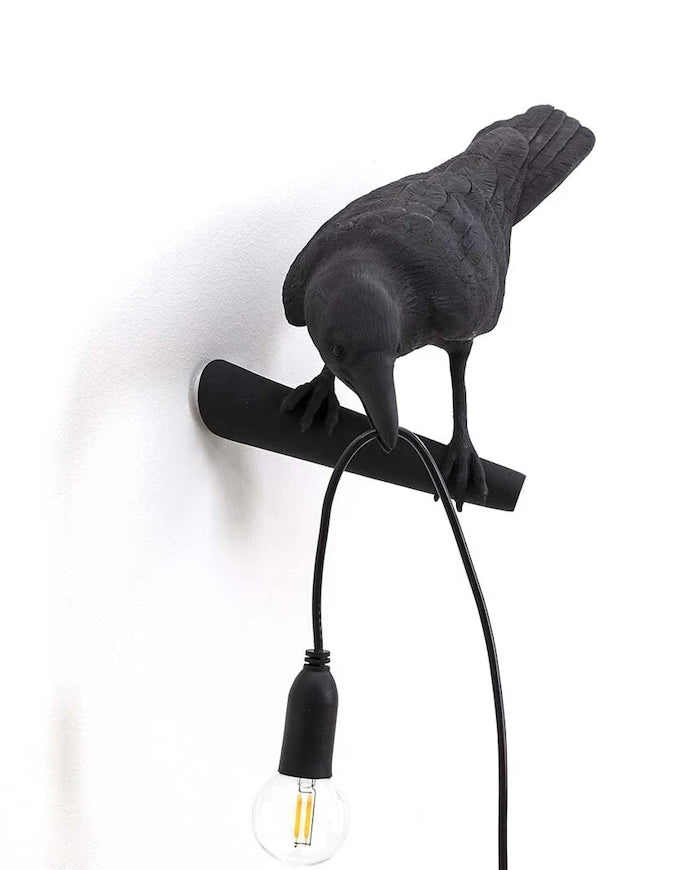 Seletti Bird Lamp Black Looking Left Duvar Lambası