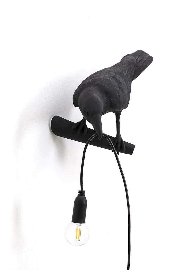 Seletti Bird Lamp Black Looking Left Duvar Lambası