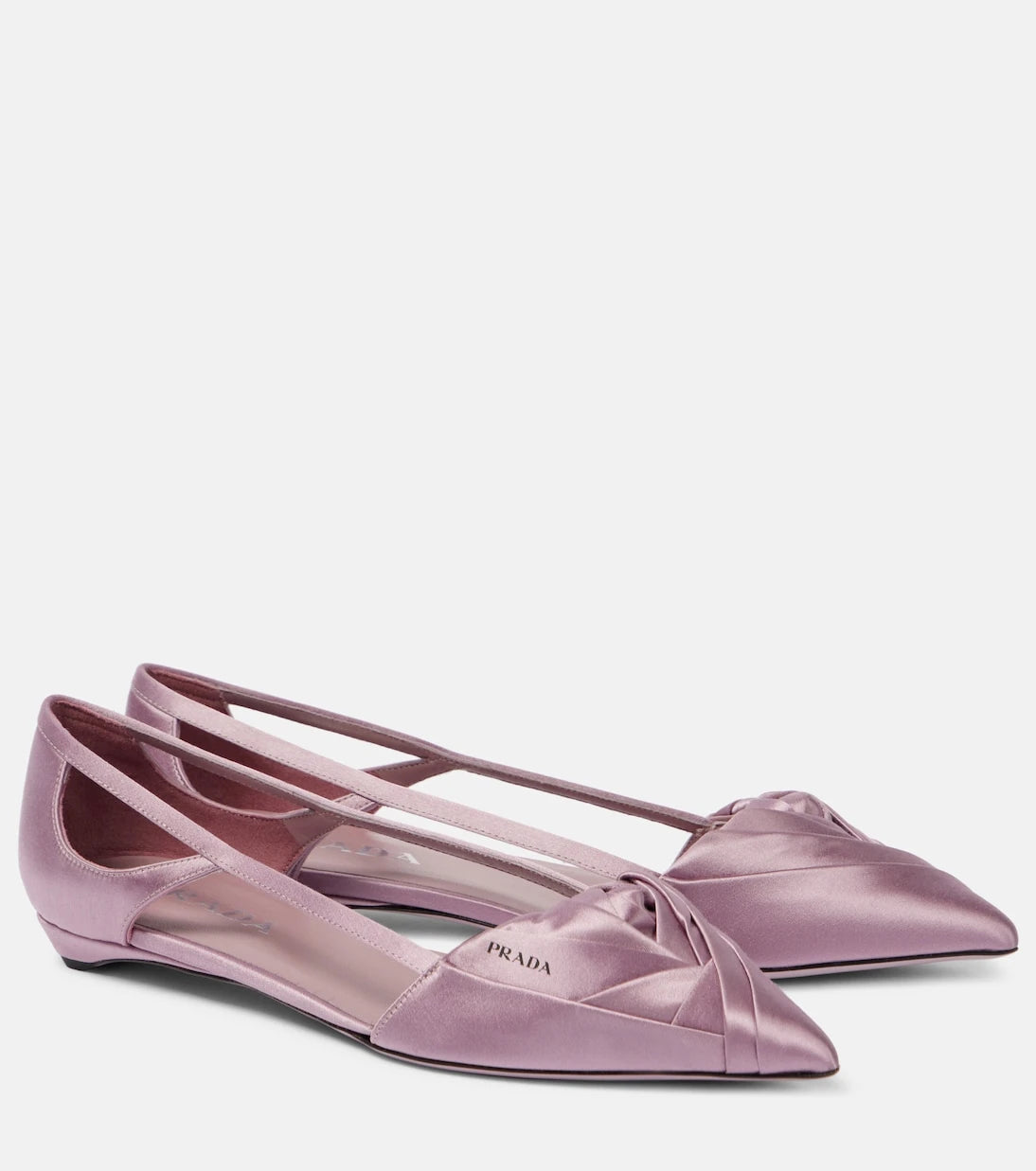 Prada - Cutout satin ballet flats