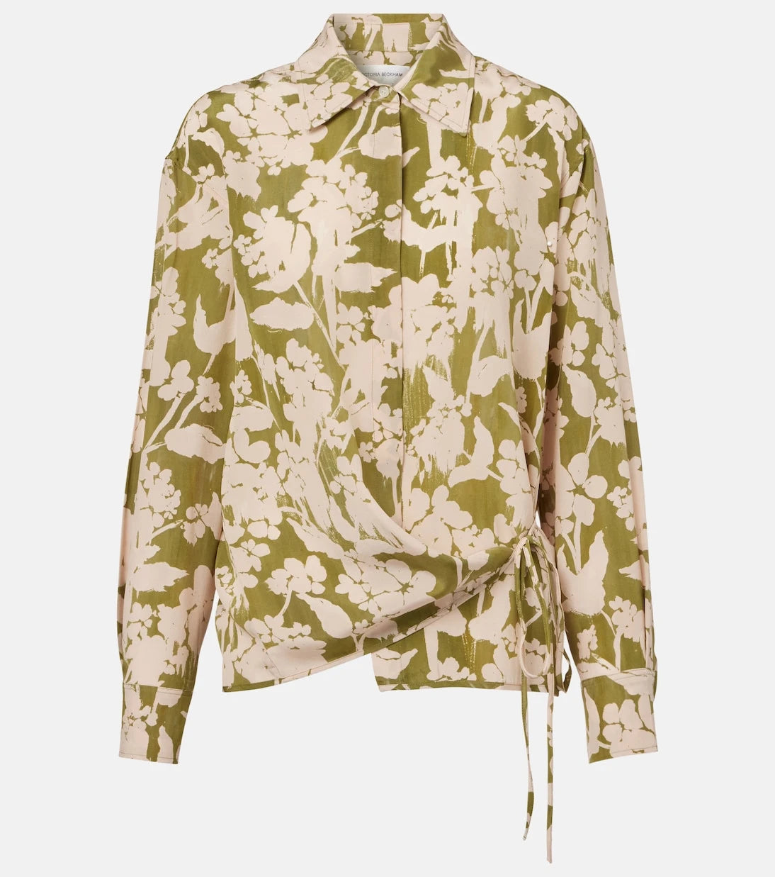 Victoria Beckham - Printed gathered silk blouse