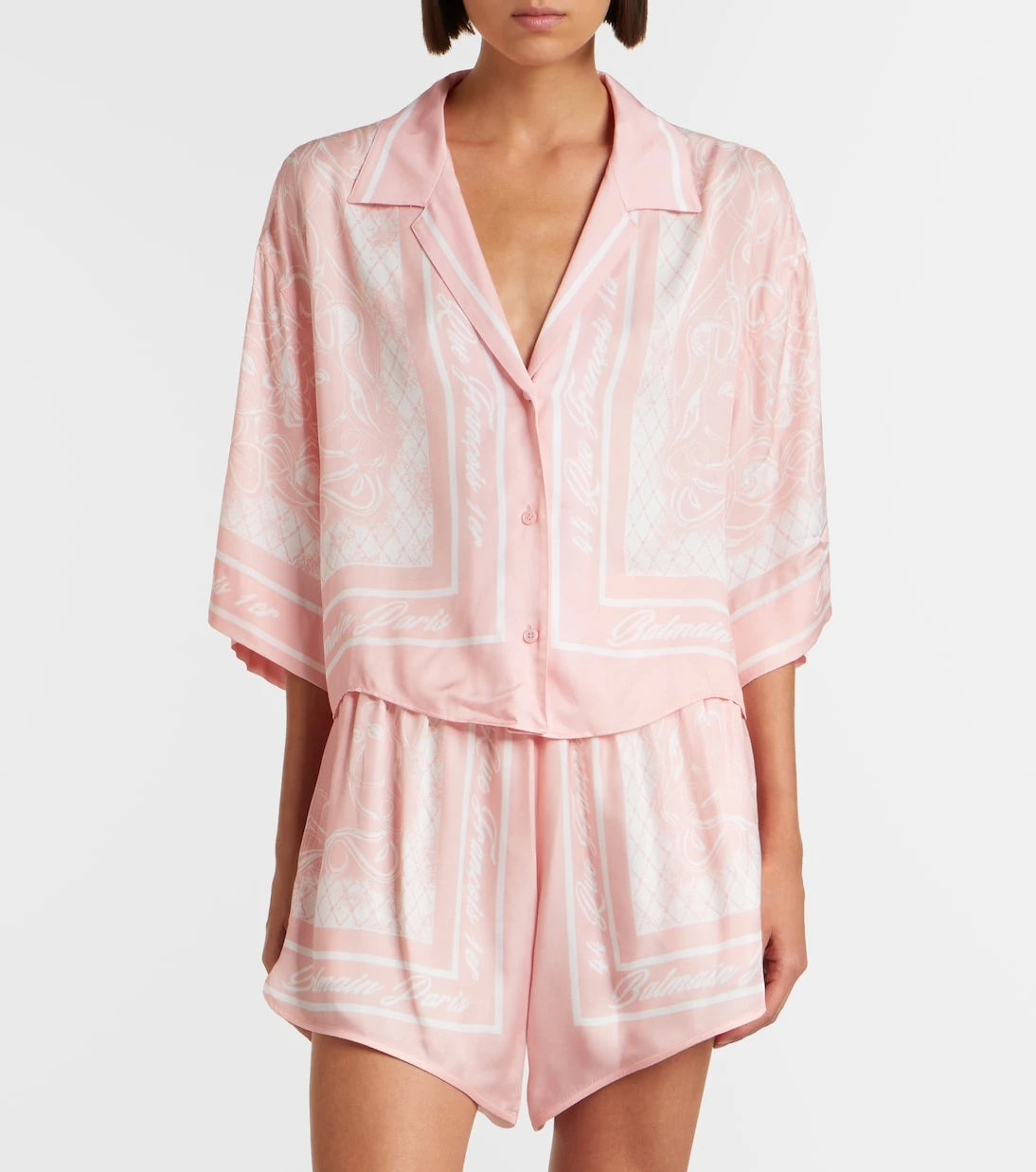 Balmain - Printed twill pajama shirt