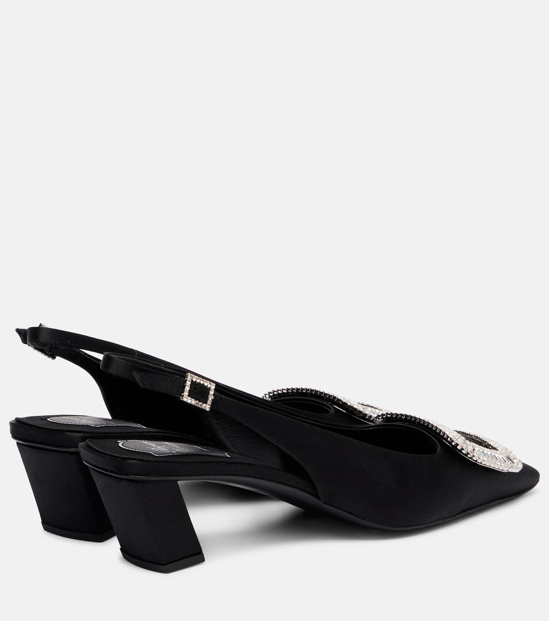Roger Vivier - Belle Vivier 45 satin slingback pumps