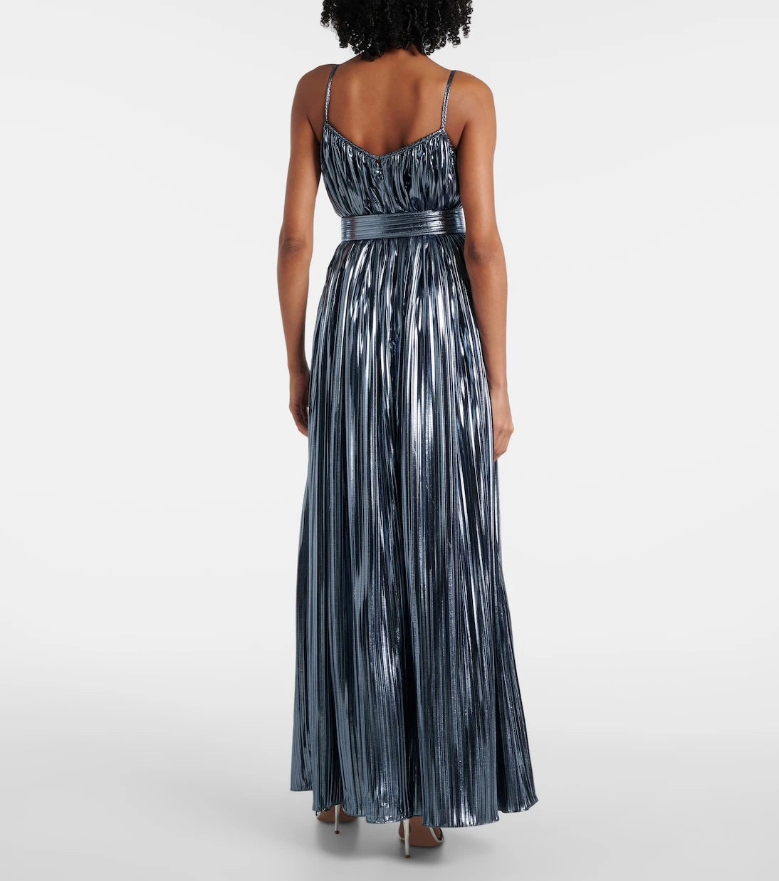 Rodarte - Pleated belted lamé gown