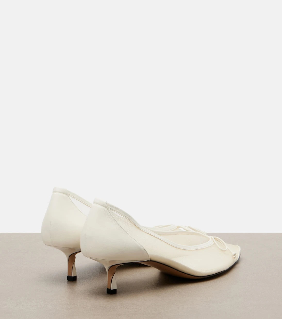 Jacquemus - حذاء تورني الشبكي بكعب عالٍ ومزين بالجلد