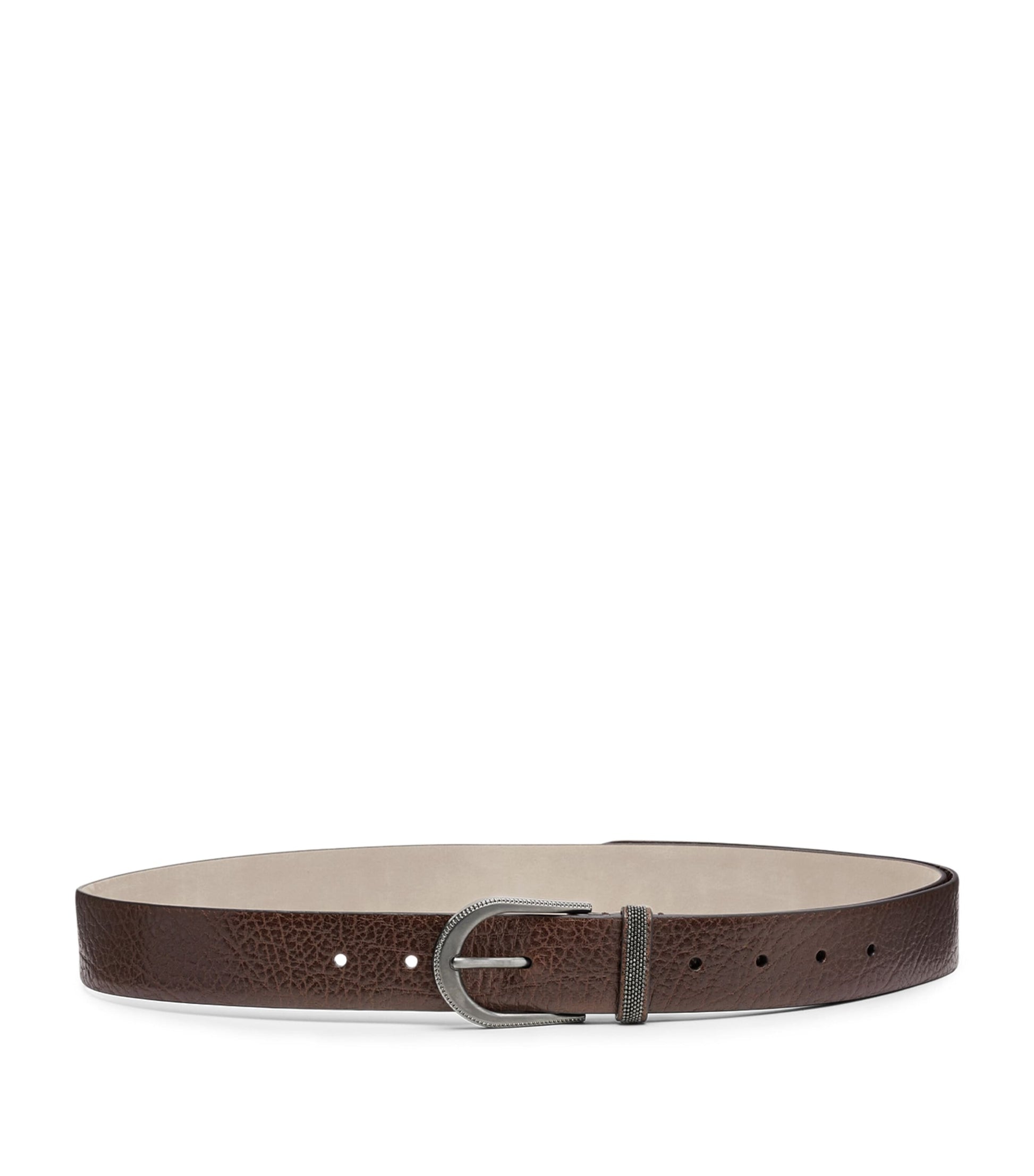 Brown Hammered Calfskin Belt