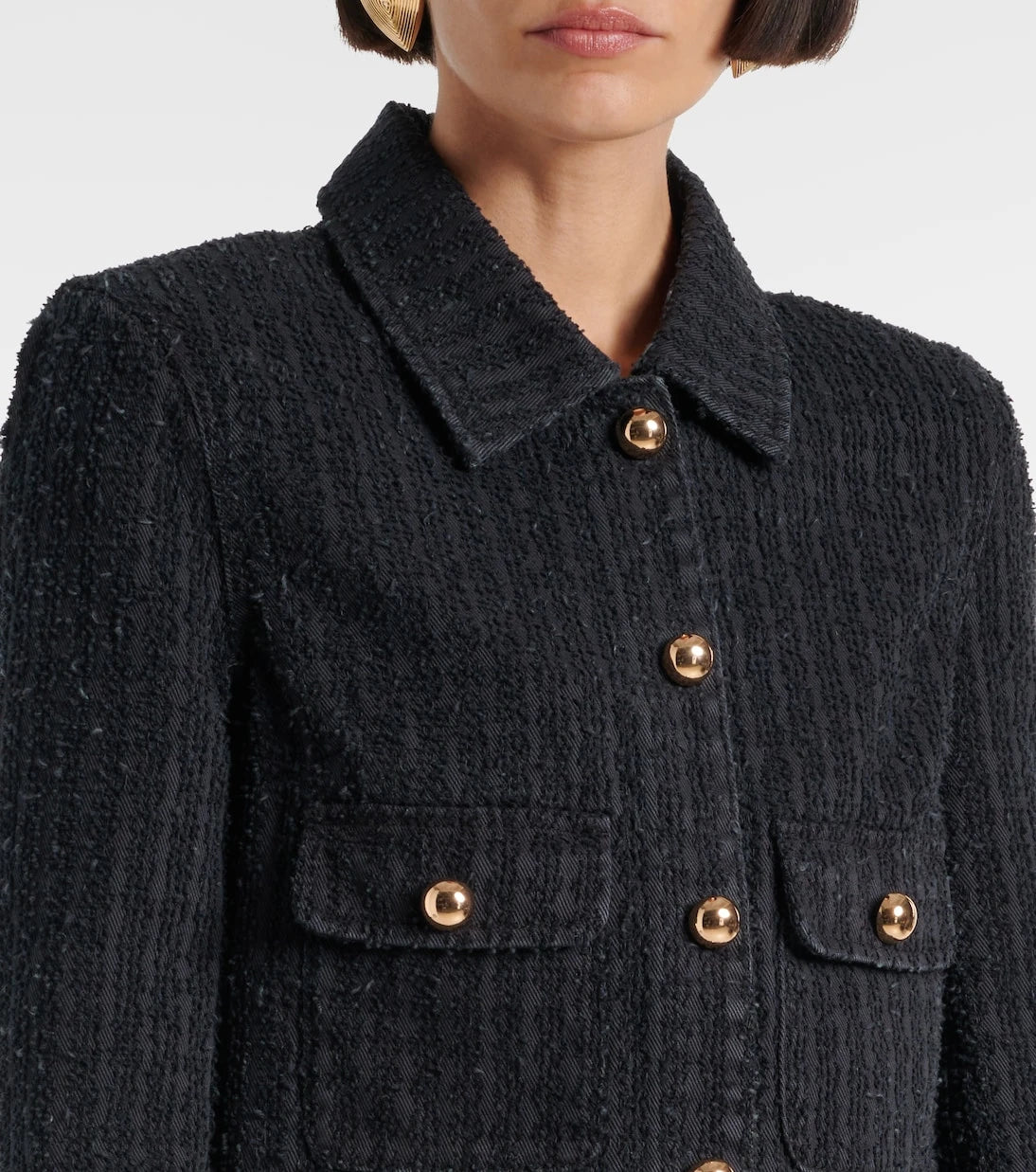 Self-Portrait - Embellished cropped denim jacket