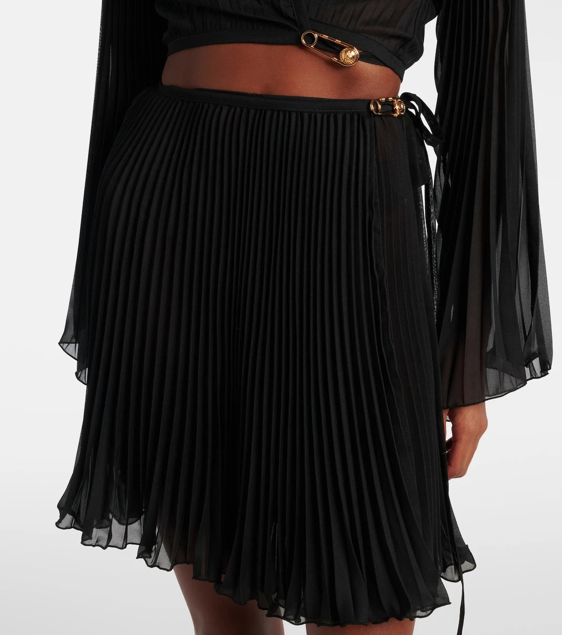 Versace - Safety Pin pleated beach cover-up