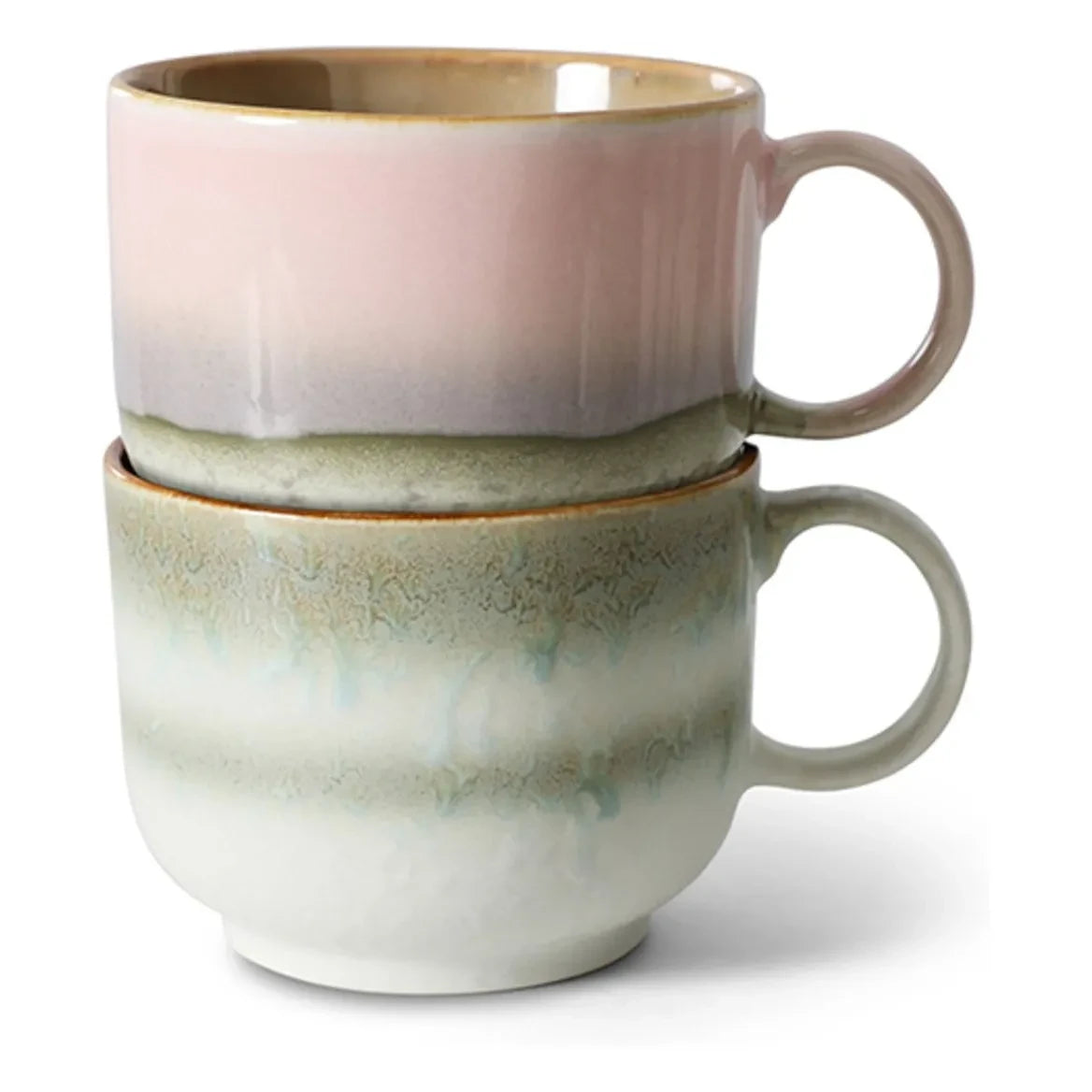HKliving - Stoneware cups - Set of 2 | Pink
