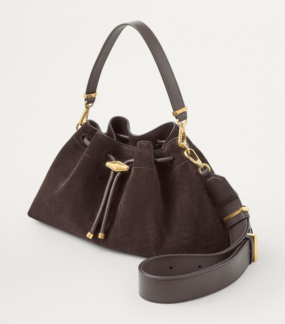 Jimmy Choo Brown Medium Cinch Suede Shoulder Bag