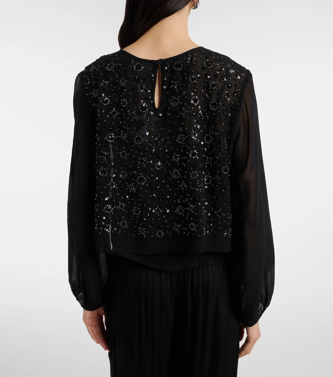 Velvet - Marlowe sequinned sheer top
