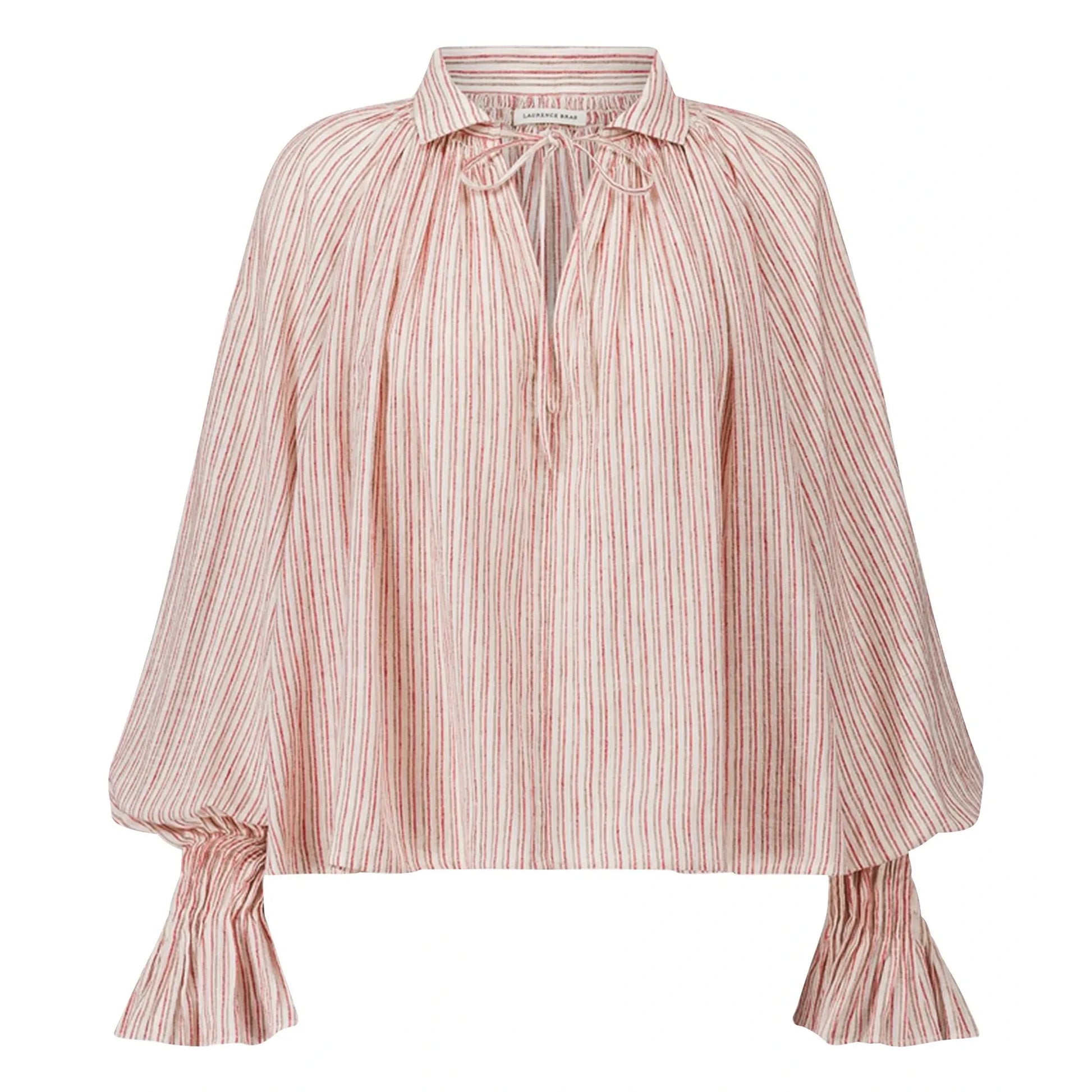 Laurence Bras - Wheela Stripes Cotton Blouse | Beige