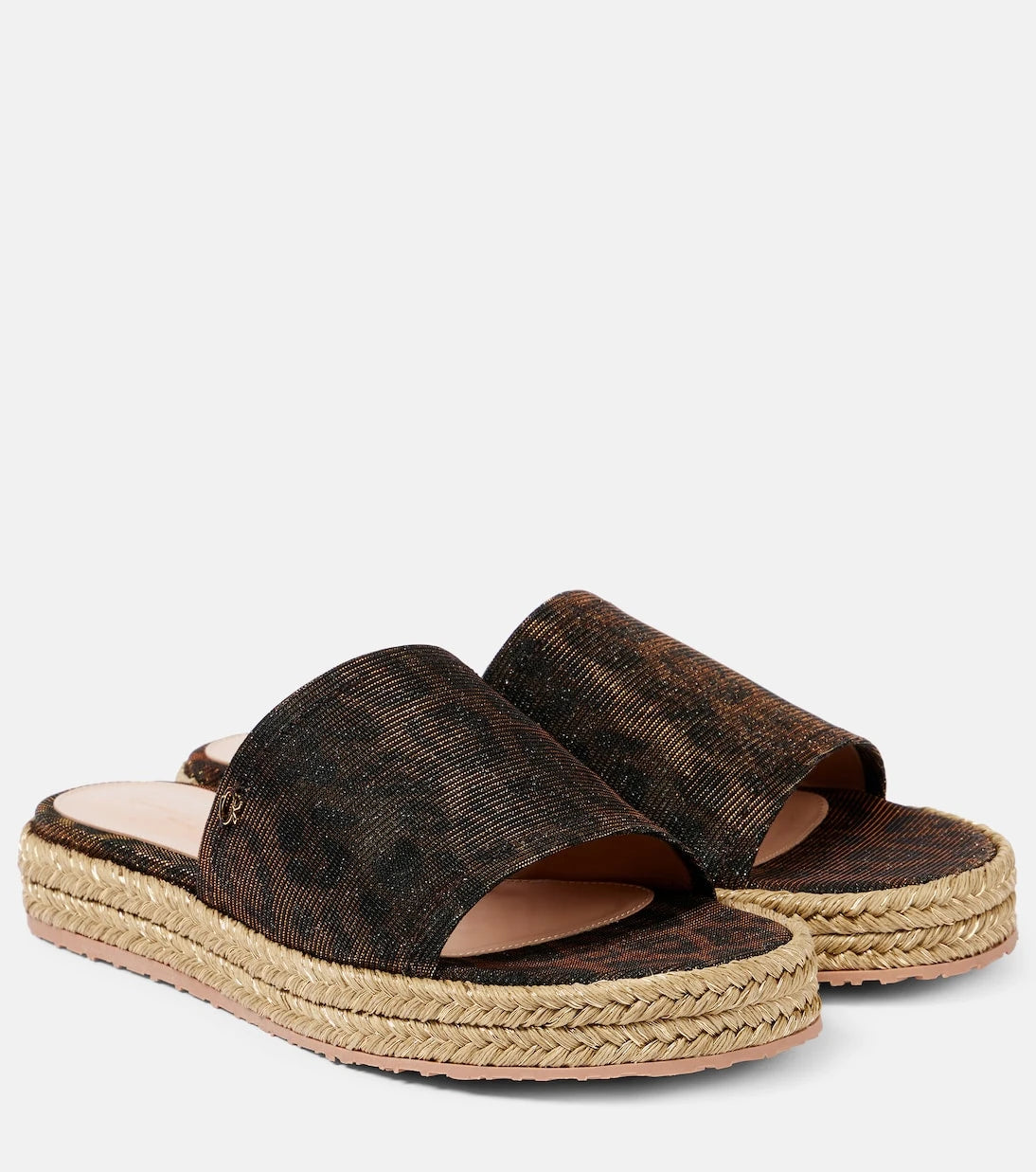 Gianvito Rossi - Leopard-print platform espadrille slides